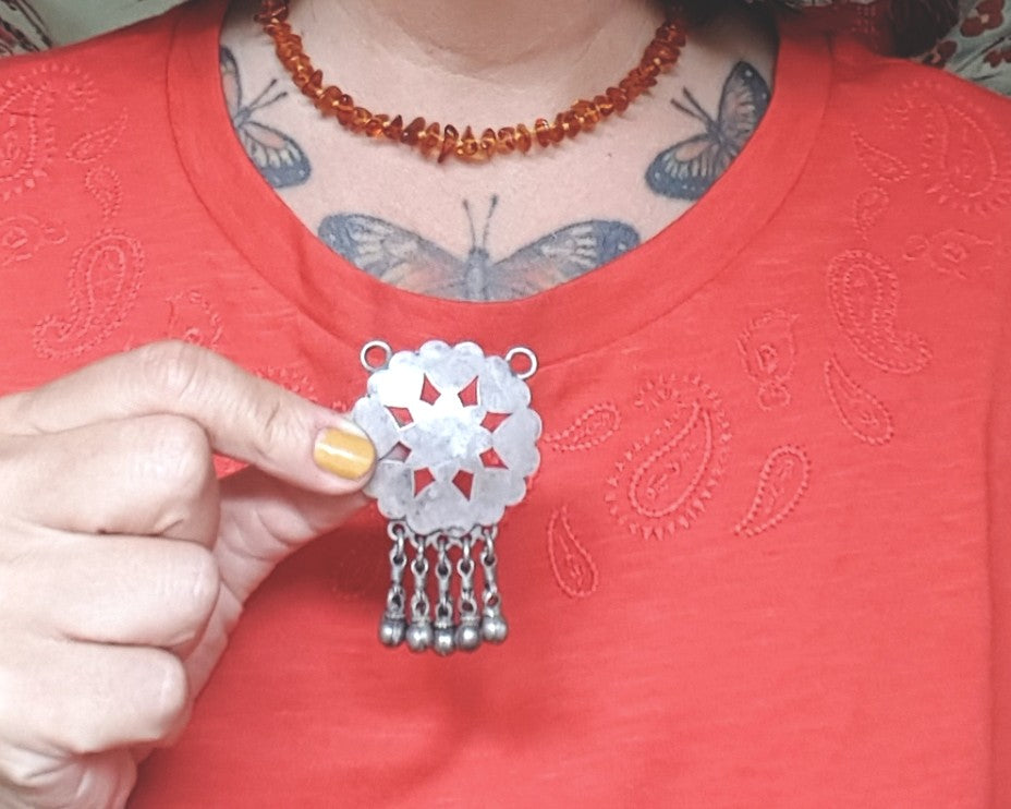 Rajasthani Silver Pendant with Bells