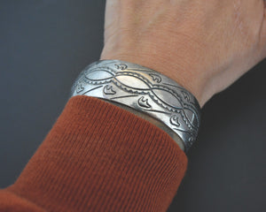 Navajo Stamped Sterling Silver Cuff Bracelet - SMALL