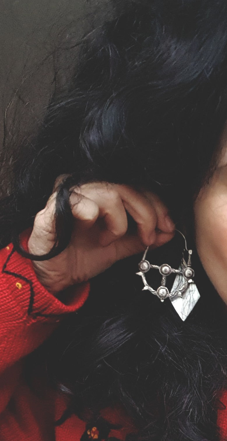 Afghani Tribal Hoop Earrings with Discs