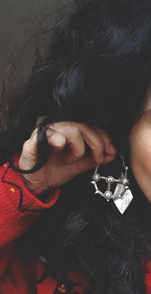 Afghani Tribal Hoop Earrings with Discs