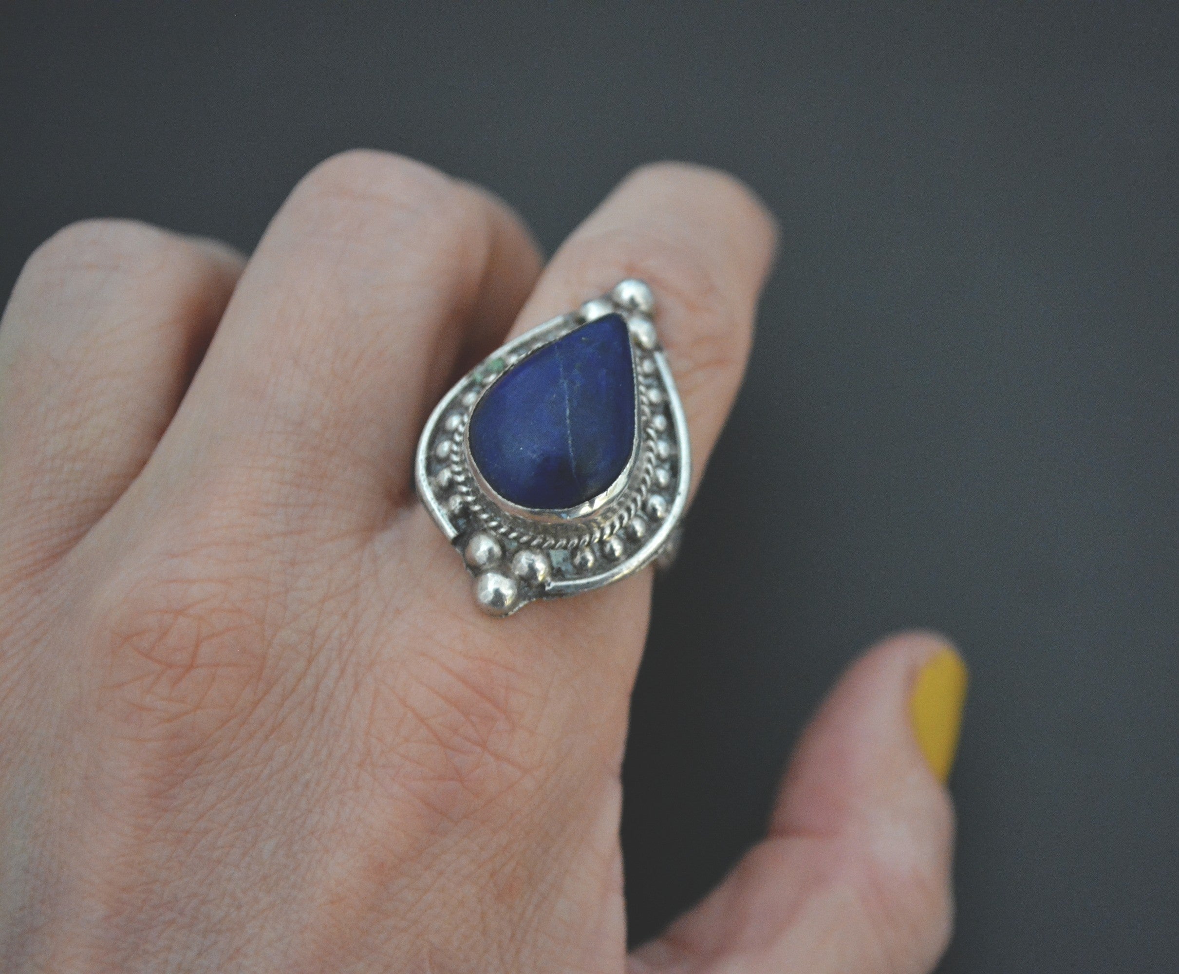 Ethnic Lapis Lazuli Ring India - Size 8.5