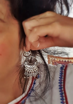 Vintage Indian Silver Earrings