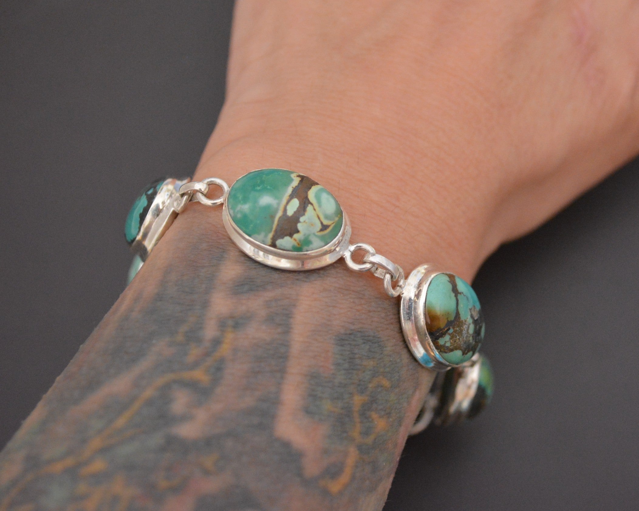 Ethnic Turquoise Link Bracelet