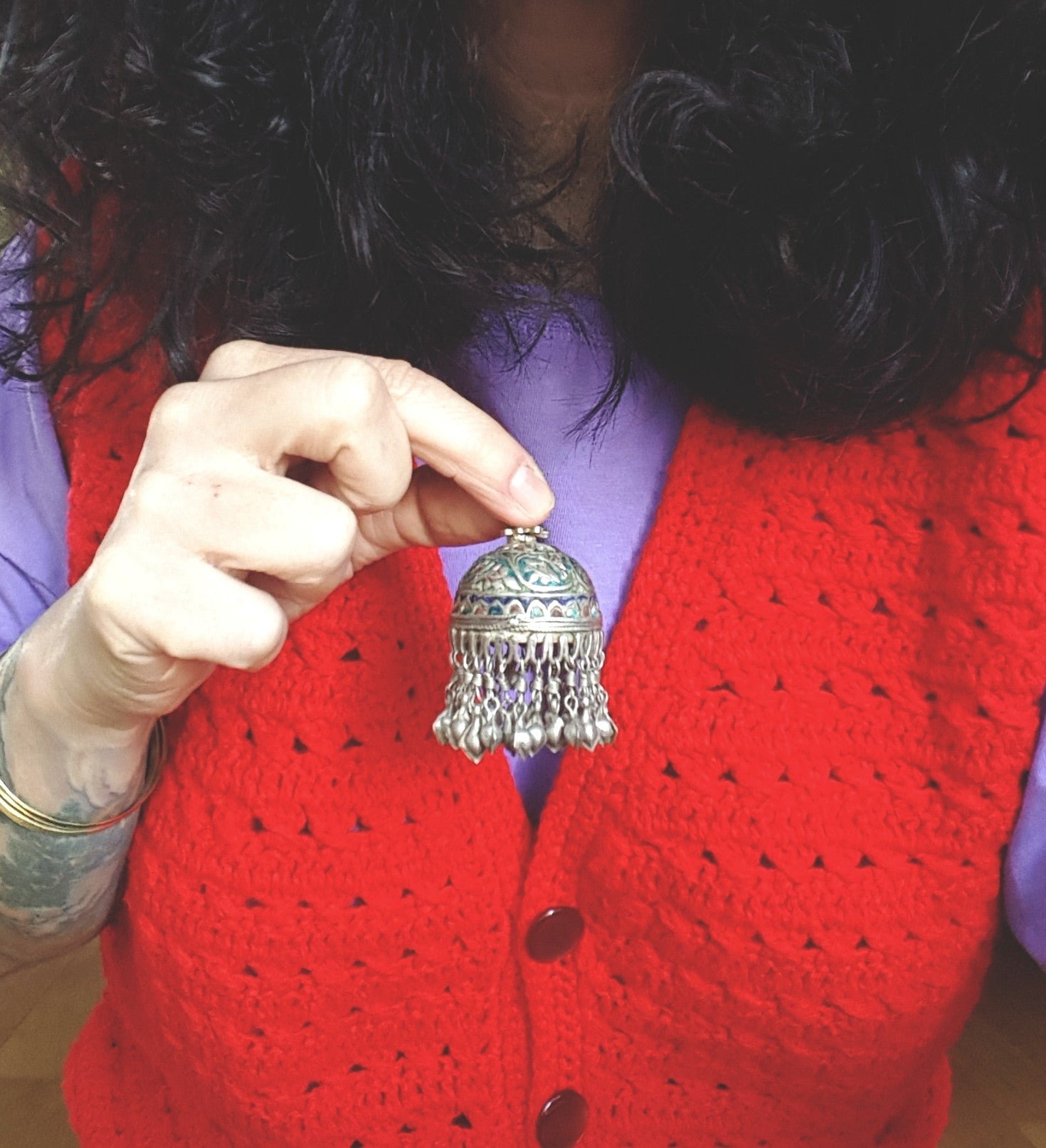 Uzbek Enamel Tassel Pendant