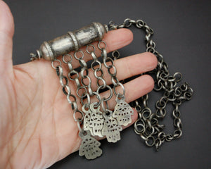 Old Tunisian Hamsa Pendant Necklace