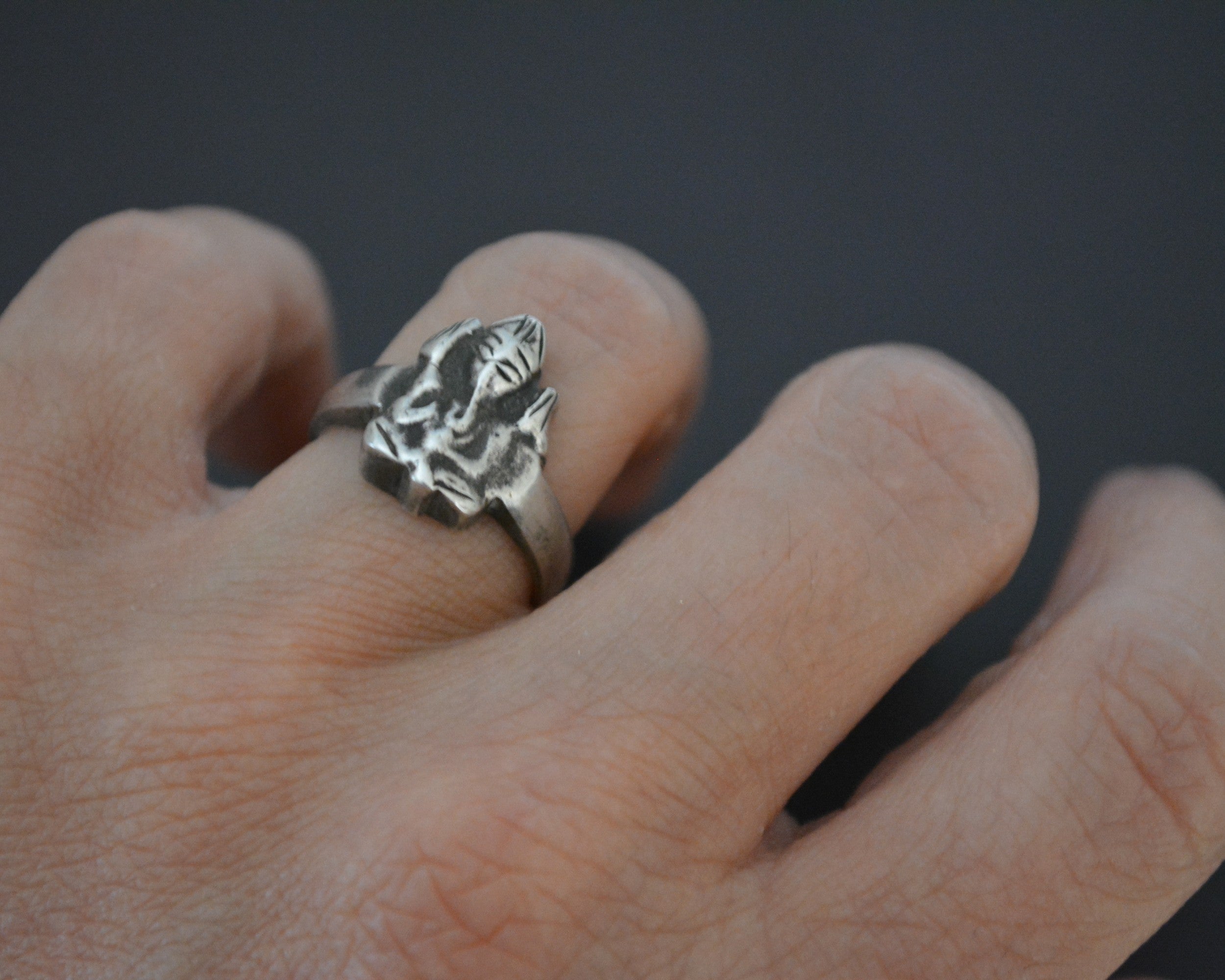 Ganesha Sterling Silver Ring - Size 6.5