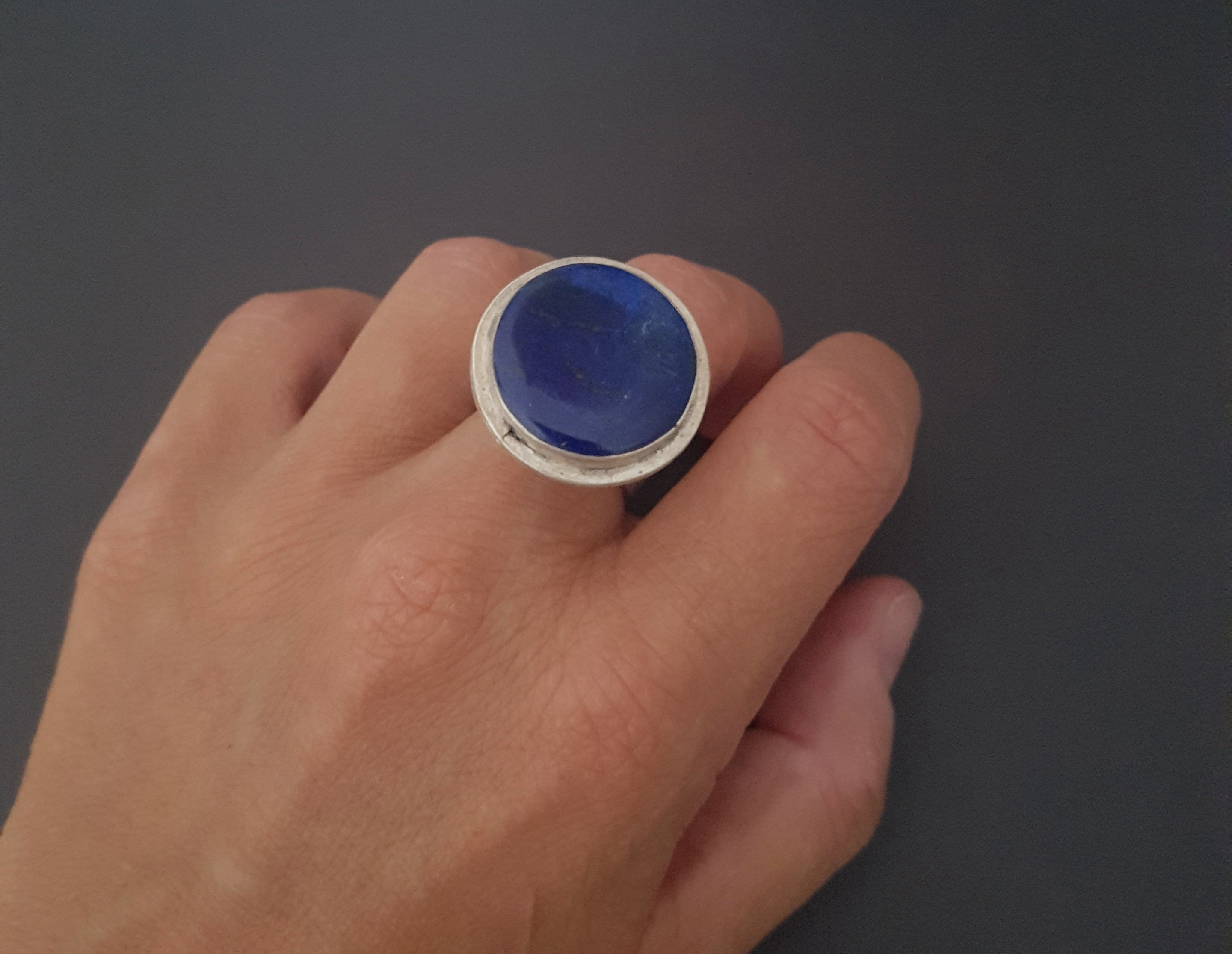Bold Afghani Lapis Lazuli Ring - Size 6