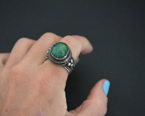 Old Tibetan Turquoise Ring - Size 8