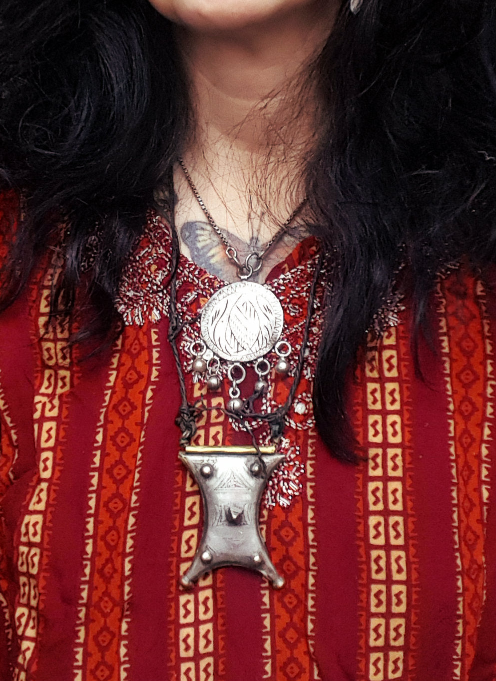 Tuareg Tcherot Talisman Pendant on Leather Cord