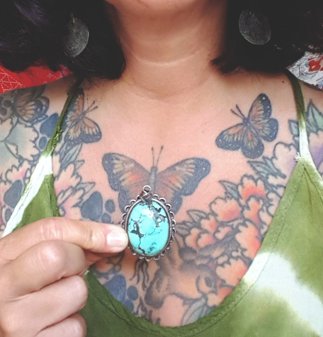 Large Turquoise Pendant from India