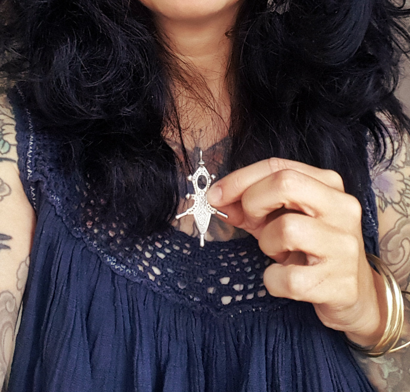 Tuareg Silver Cross Pendant
