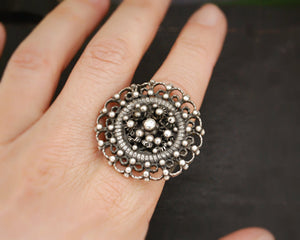 Bold Ethnic Silver Ring - Size 9.25