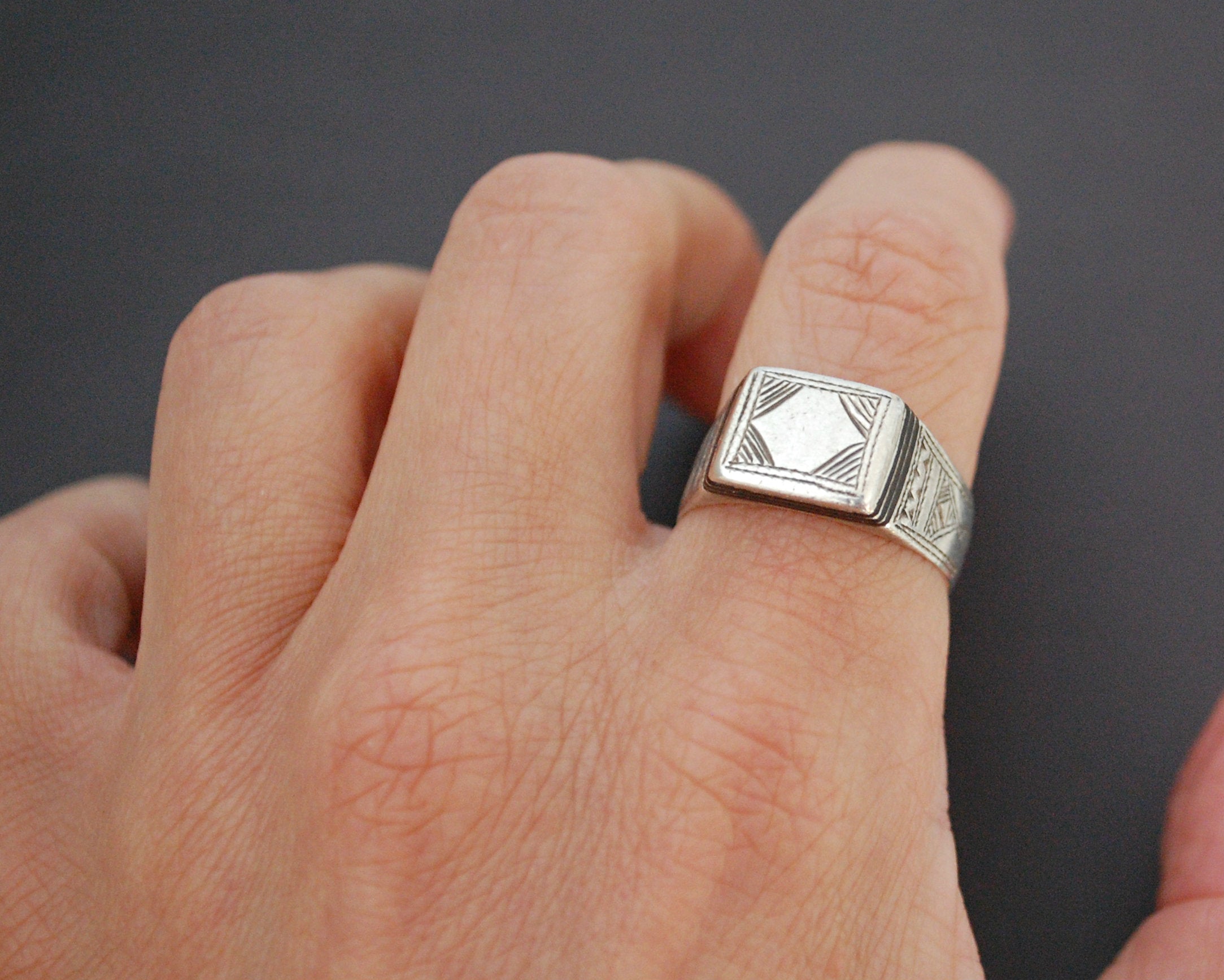 Tuareg Ring with Ebony Inlay - Size 9