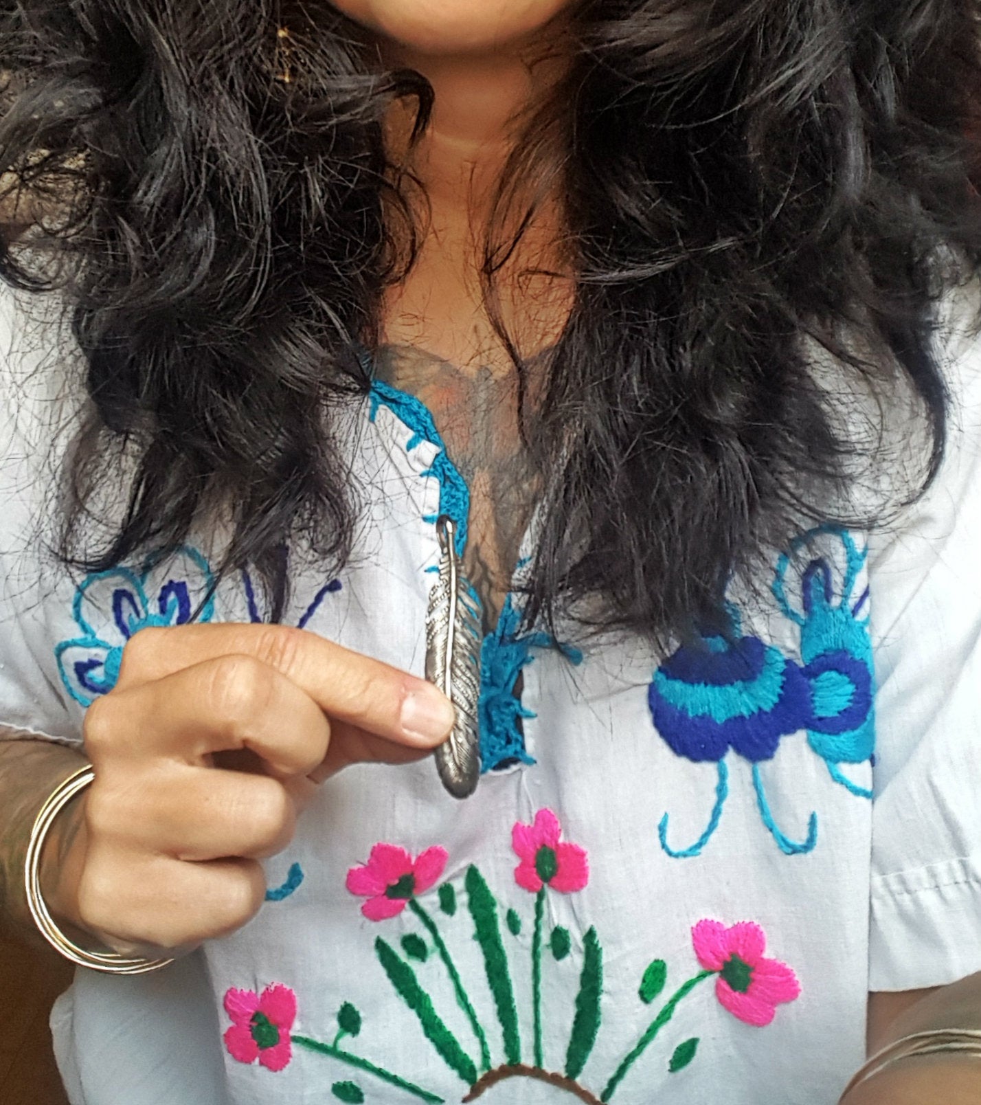 Sterling Silver Feather Pendant