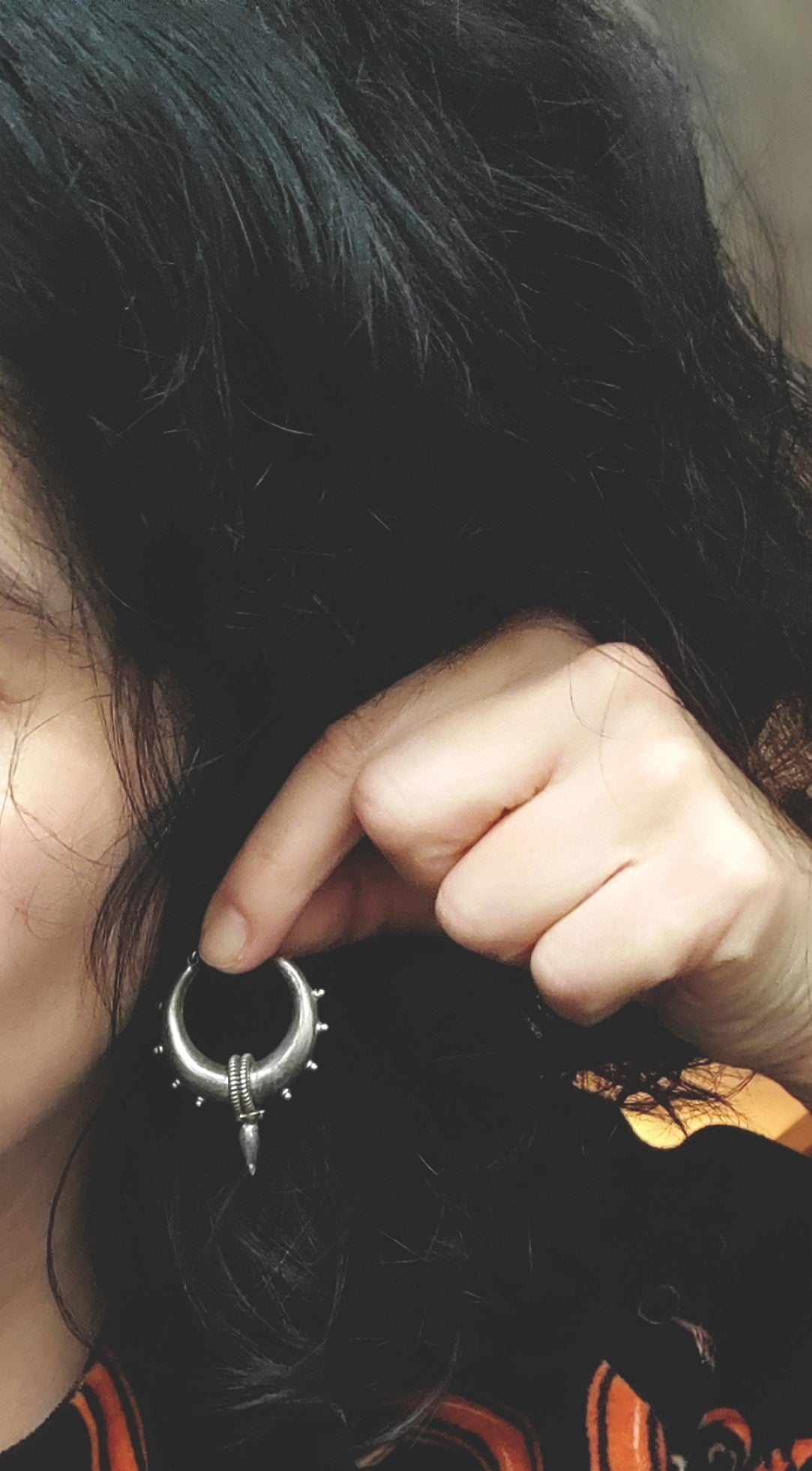 Ethnic Spike Hoop Earrings - SMALL TO LARGE