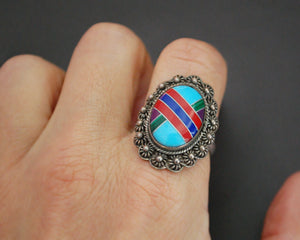 Zuni Multistone Inlay Ring - Size 9