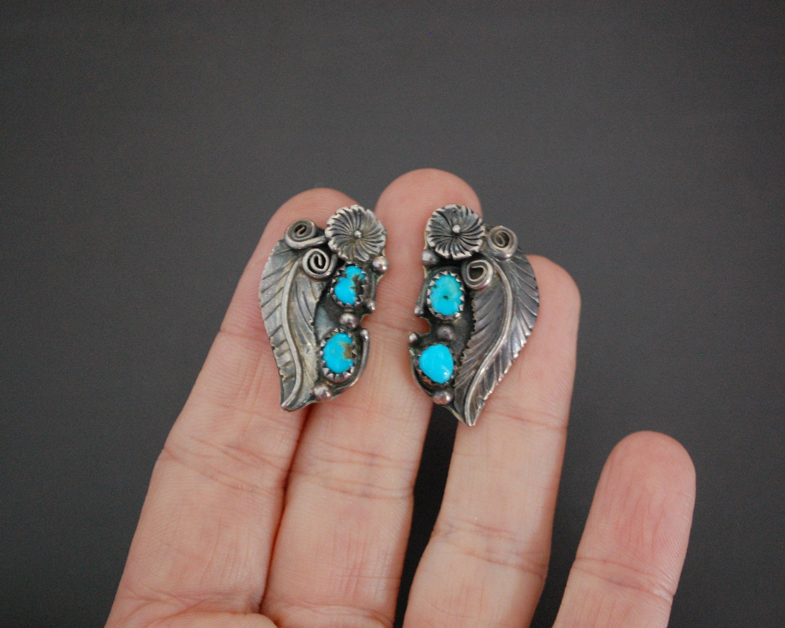 Native American Navajo Turquoise Stud Earrings