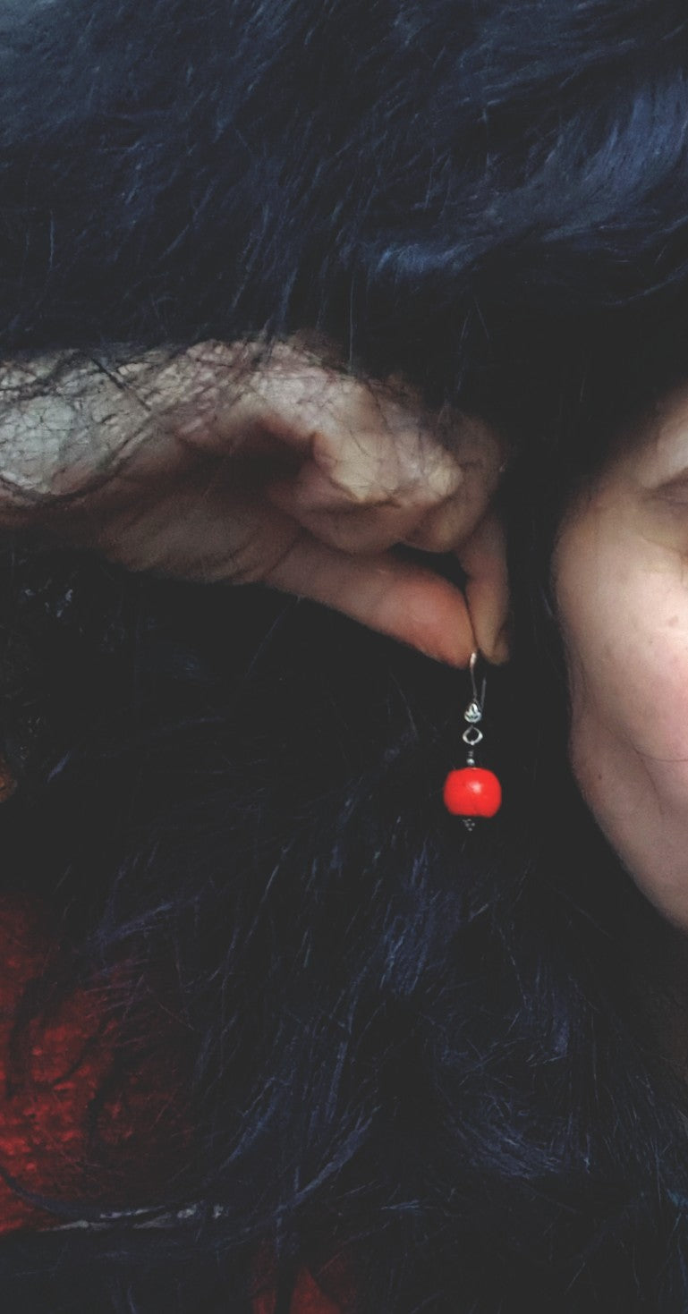 Ethnic Coral Dangle Earrings