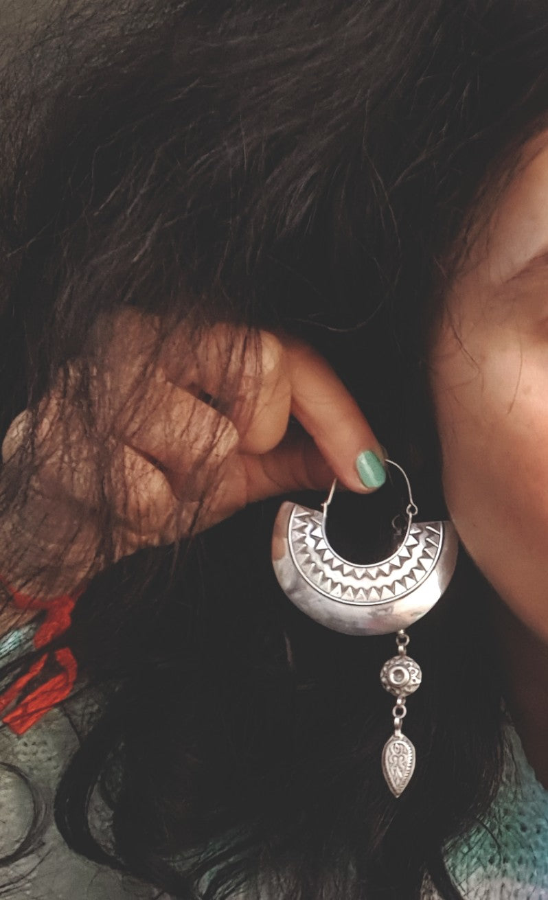 Large Ethnic Hoop Earrings