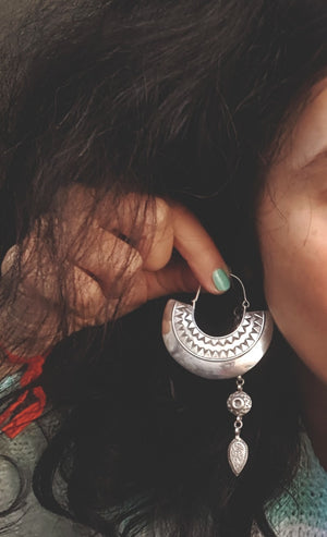 Large Ethnic Hoop Earrings