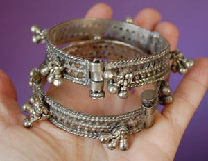Rajasthani Bangle Bracelet with Bells - Set of Two