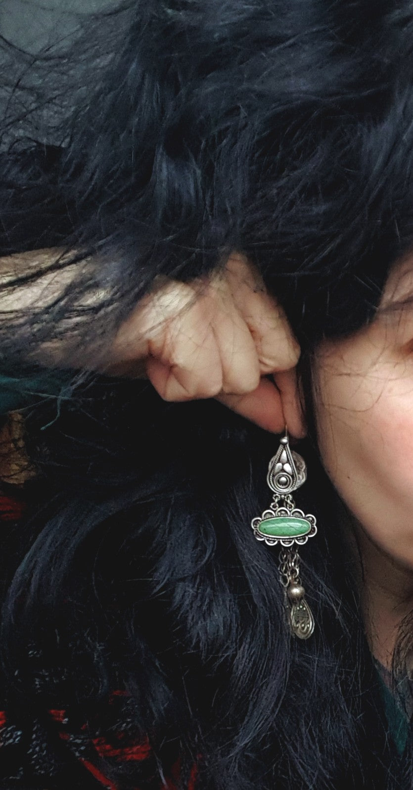 Ethnic Chrysoprase Dangle Earrings