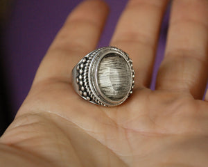 Faceted Crystal Quartz Ring - Size 5.5