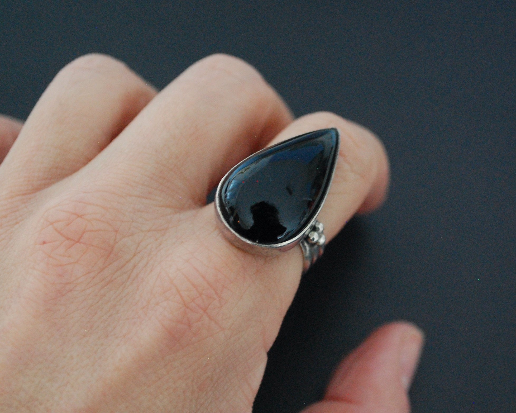 Ethnic Onyx Ring - Size 7.5