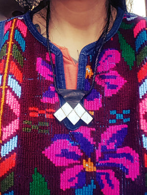 Tuareg Khomeissa Shell and Leather Amulet Pendant