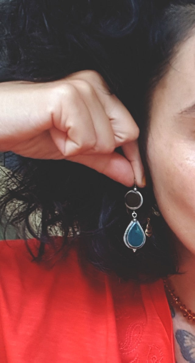Onyx Aventurine Earrings from India