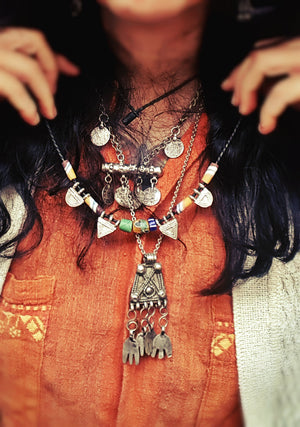 Ethiopian Telsum Necklace with Old Glass Beads