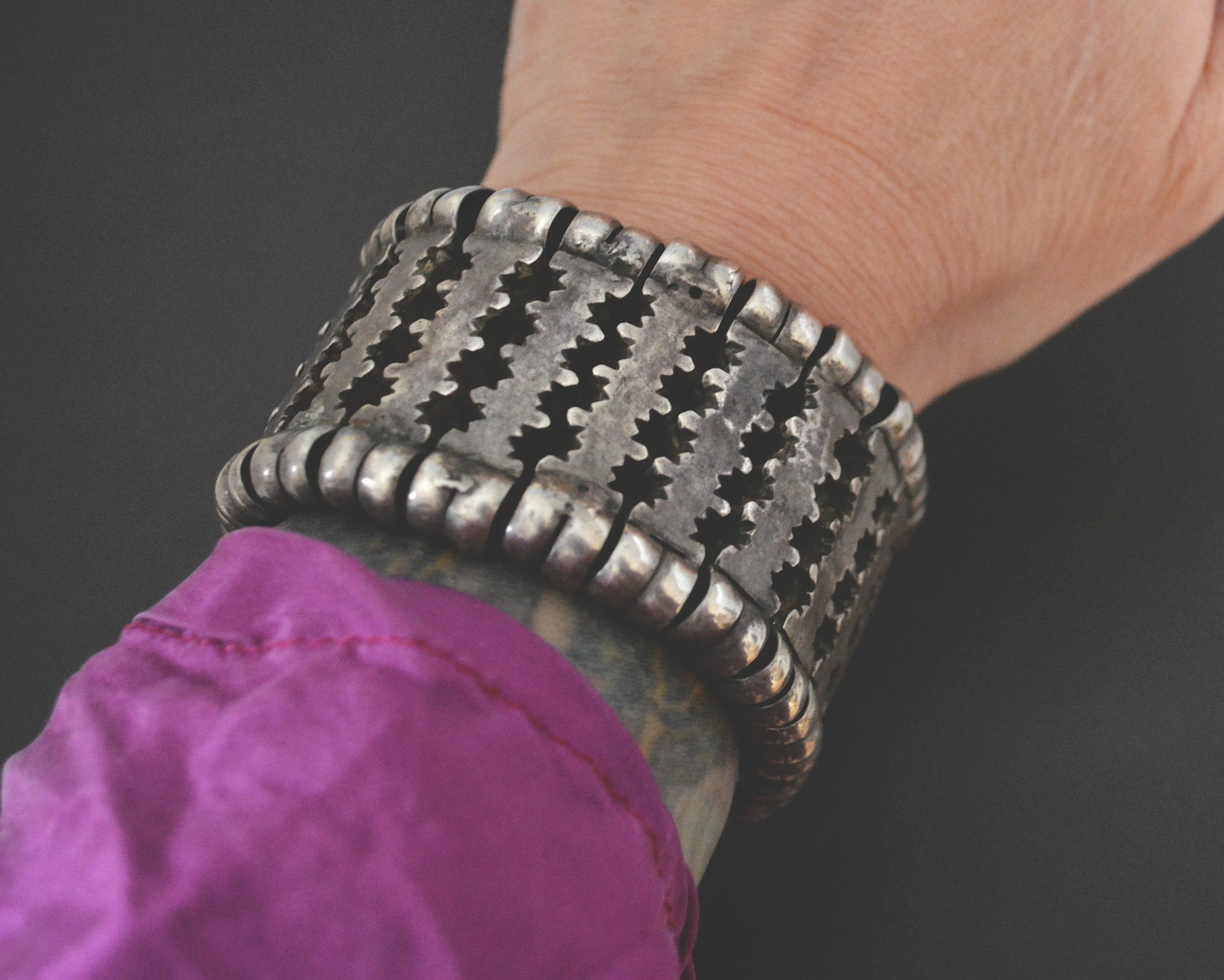 Rajasthani Cotton Silver Bracelet