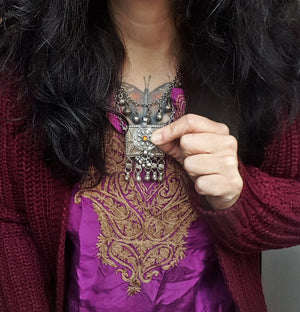 Afghani Silver Pendant with Bells