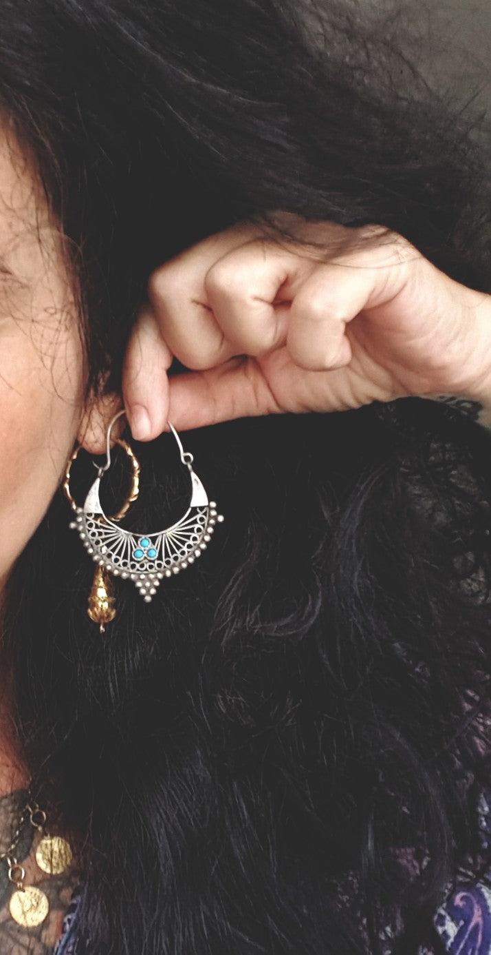 Afghani Earrings with Turquoise