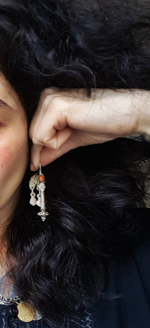 Antique Turkmen Coral Earrings