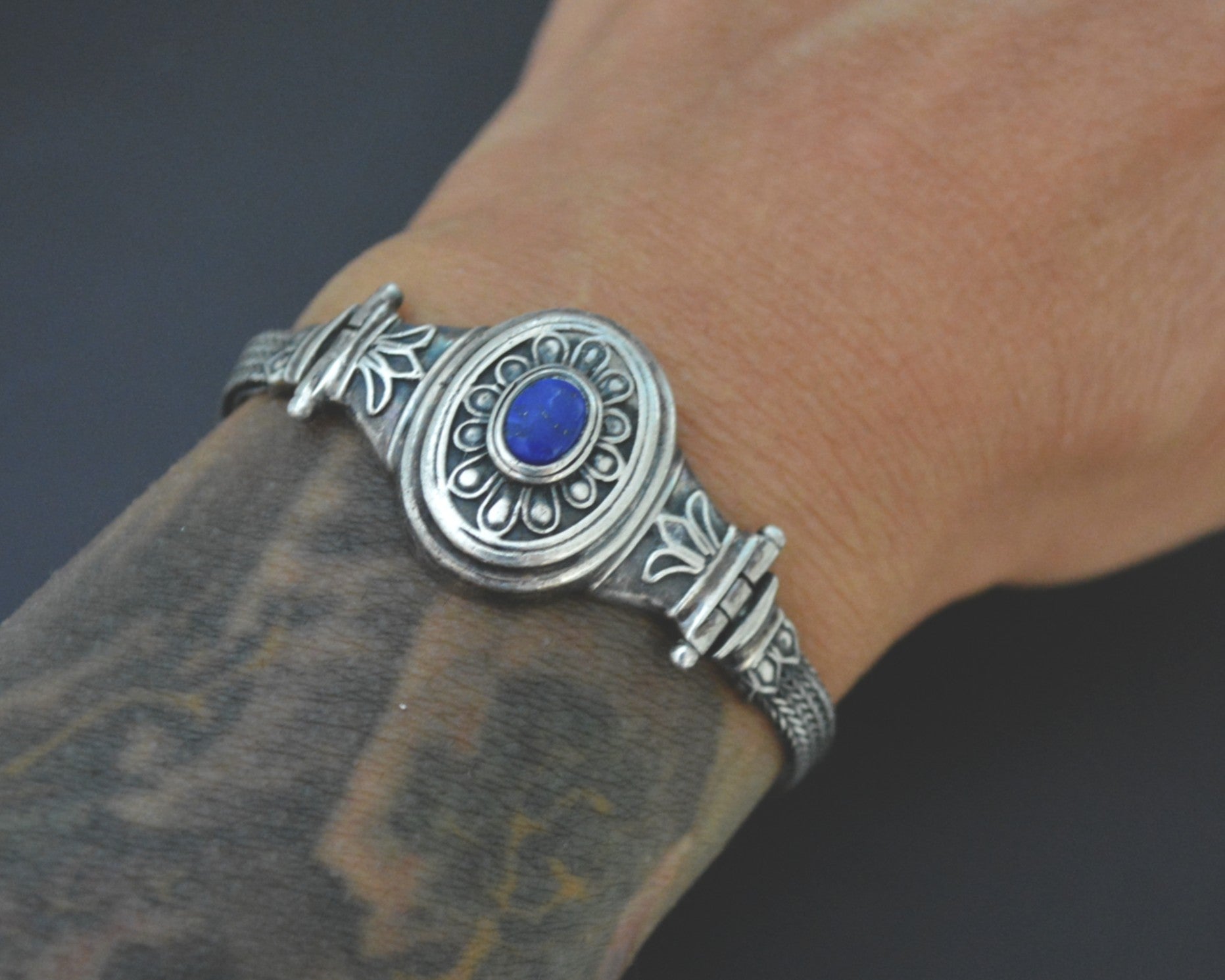 Ethnic Lapis Lazuli Snake Chain Bracelet