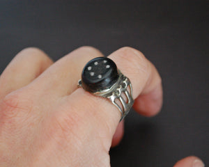 Yemeni Bedouin Black Coral Ring - Size 8