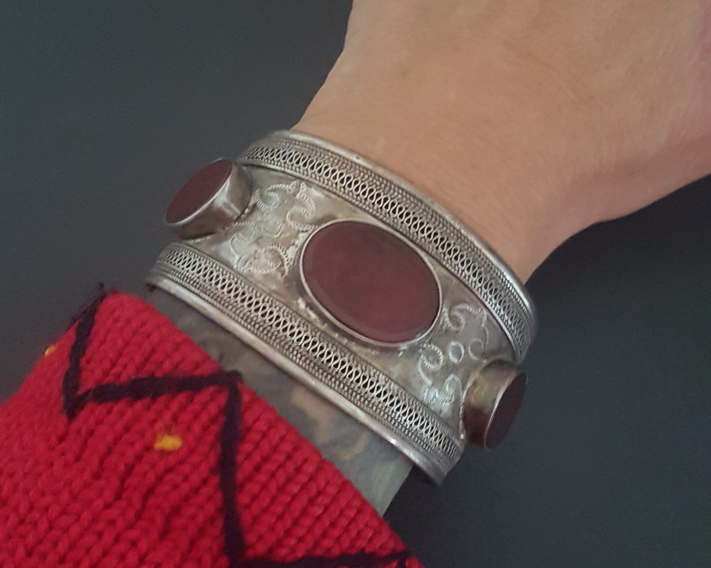 Turkmen Carnelian Cuff Bracelet