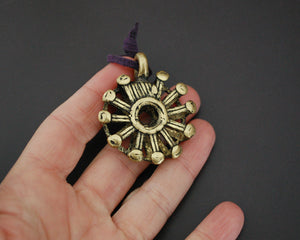 Dogon Sun Bronze Pendant from Mali