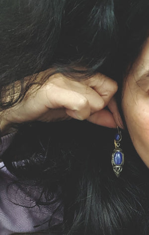 Afghani Lapis Lazuli Dangle Earrings
