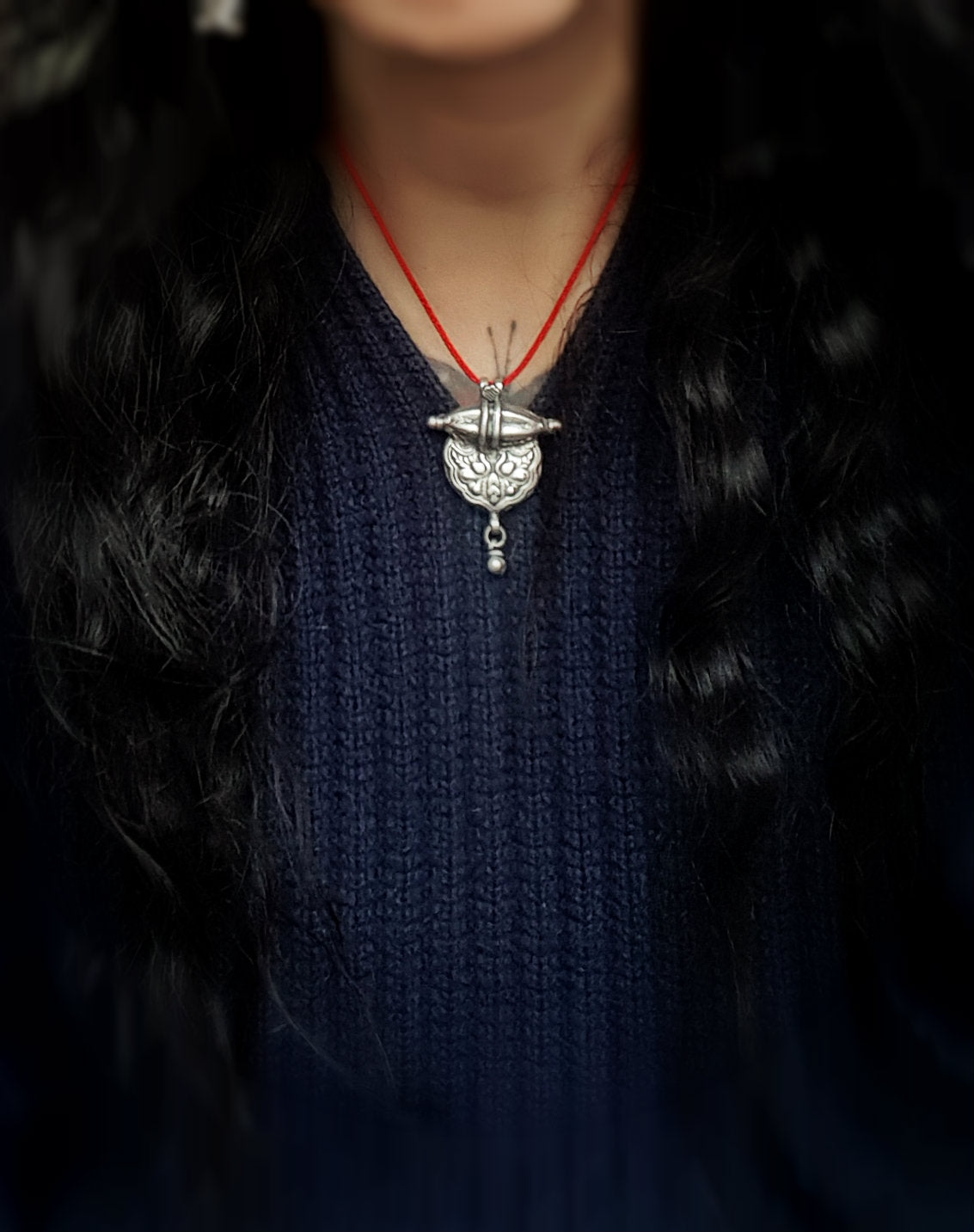 Rajasthani Silver Amulet with Bell