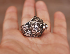 Antique Rajasthani Silver Ring - Size 8.5