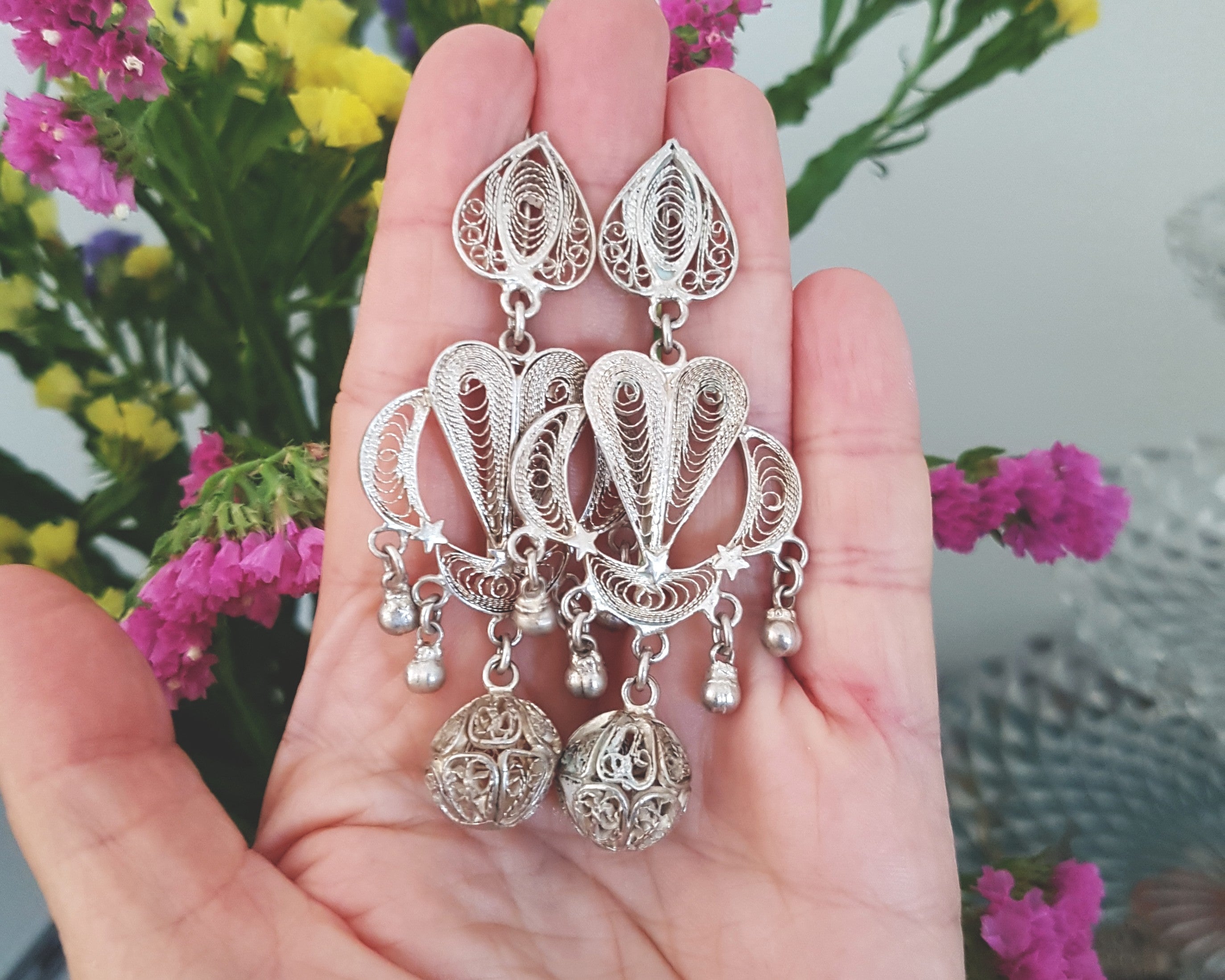 Mexican Oaxacan Filigree Earrings - Oaxacan Jewelry