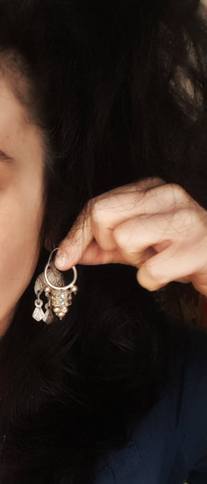 Uzbek Coral Turquoise Earrings