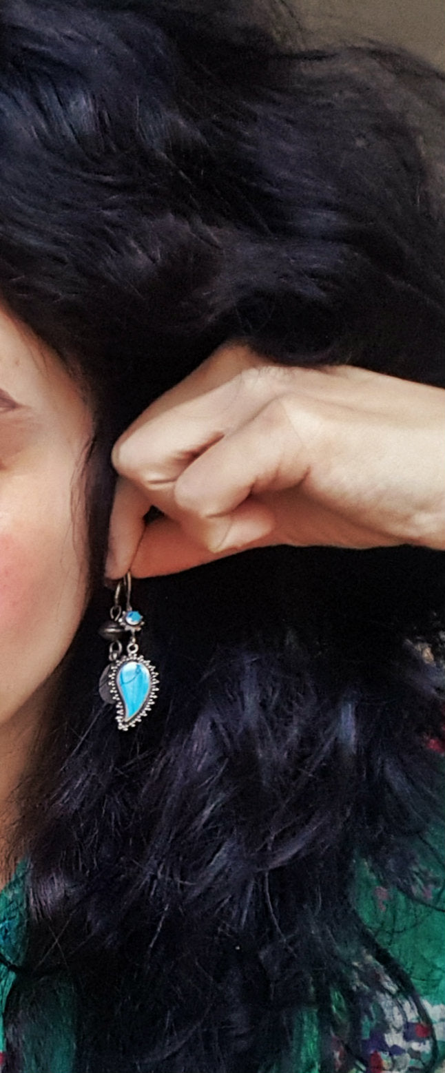 Ethnic Turquoise Earrings India