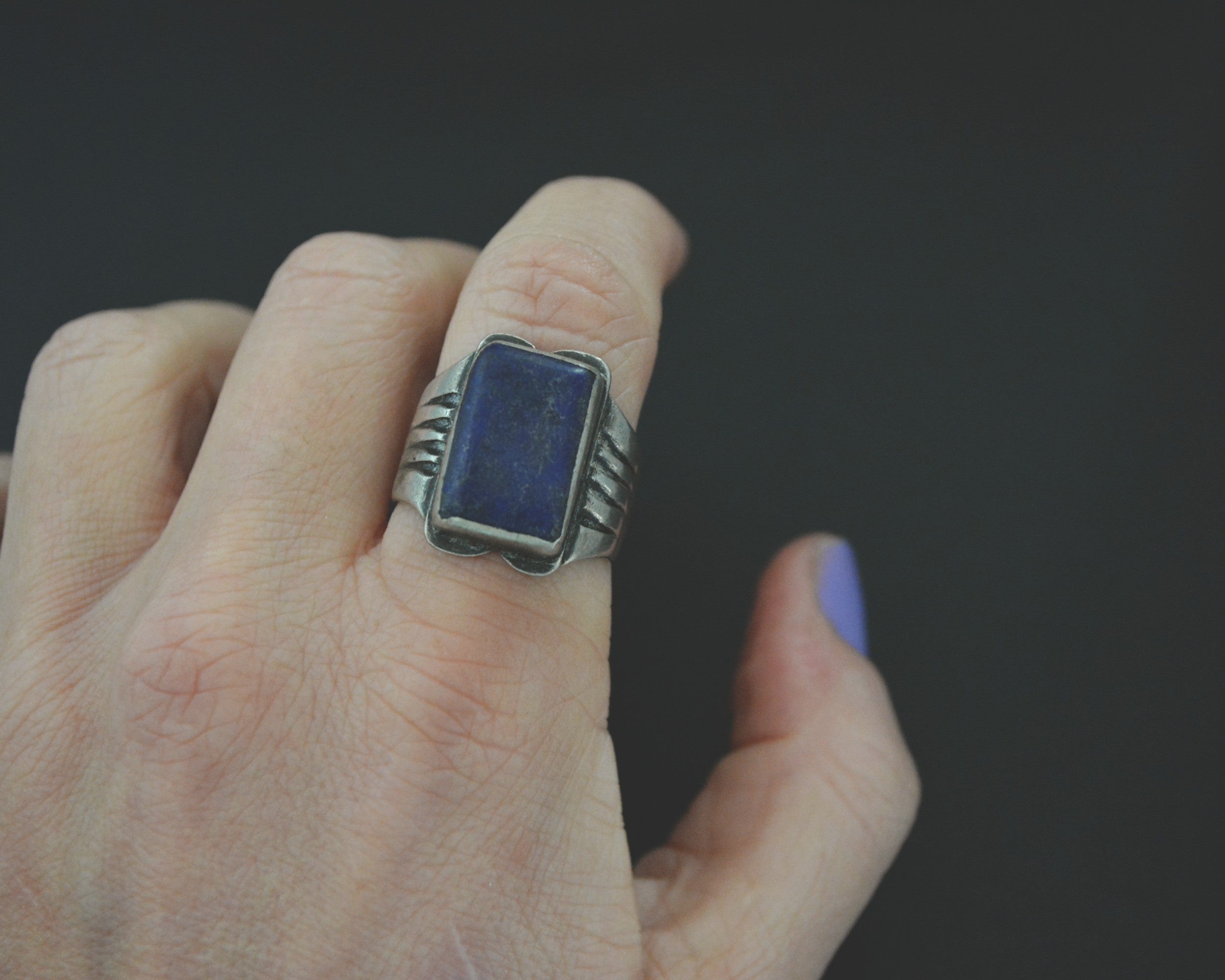 Afghani Lapis Lazuli Ring - Size 8.75