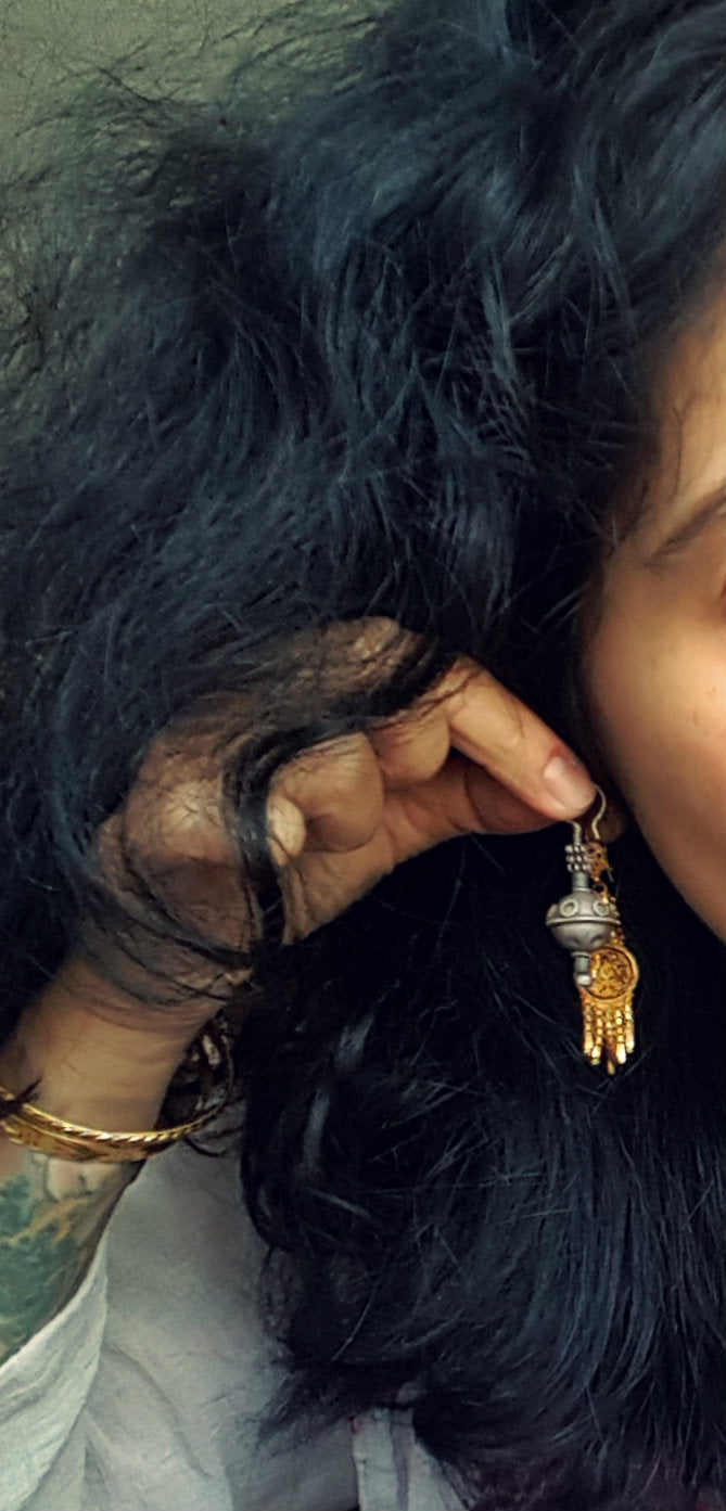 Antique Afghani Earrings with Lapis Lazuli