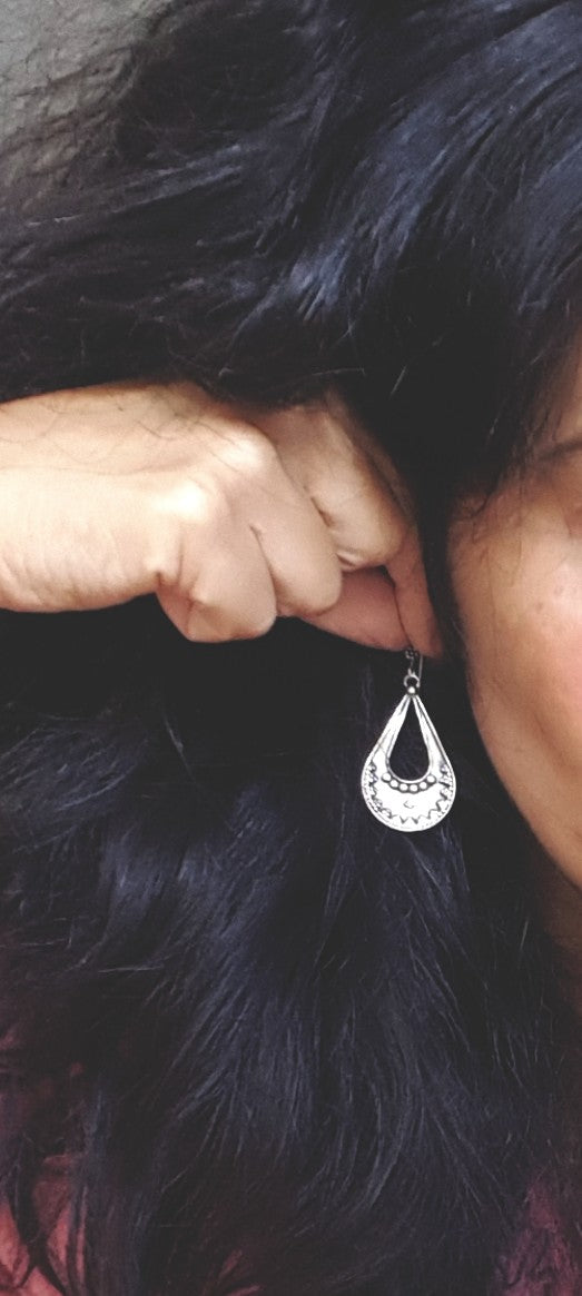 Vintage Indian Silver Dangle Earrings
