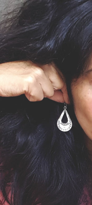 Vintage Indian Silver Dangle Earrings