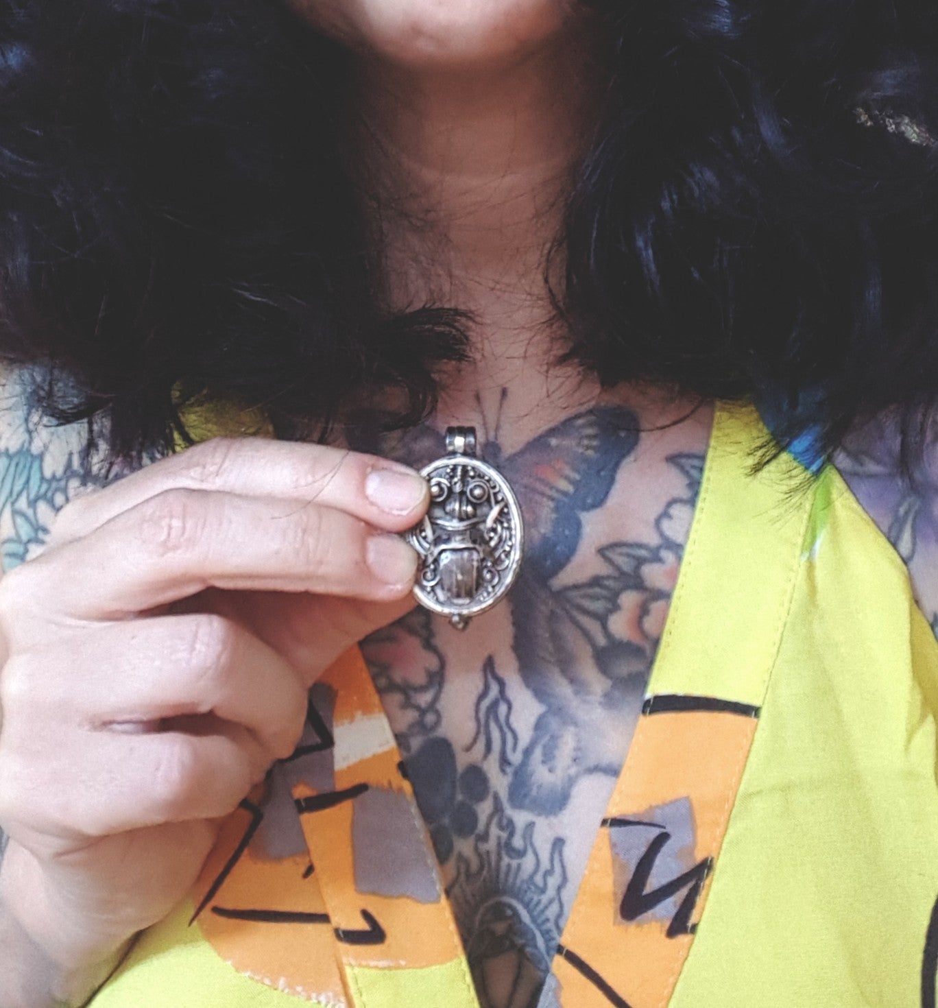 Old Silver Barong Locket Pendant from Bali
